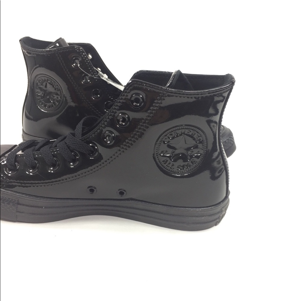NEW Converse CTAS Hi Glossy Black Shoes Size 9 - Picture 2 of 8
